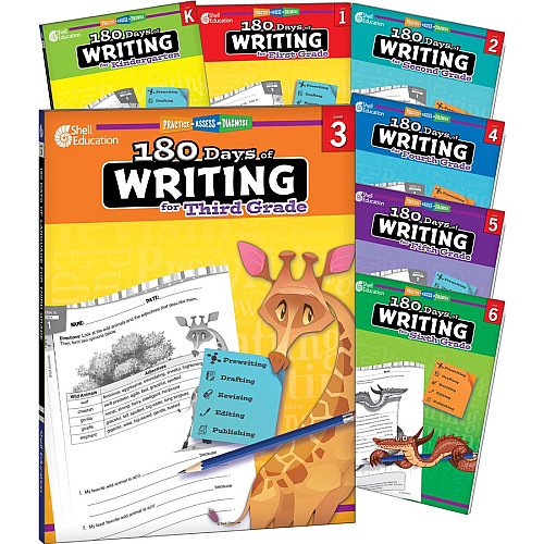 Shell Education 3rd Grade 180 Days of Writing Book Printed Book 216 Pages - Shell Educational Publishing Publication - Book - Grade 3 - 1 Each (51526)