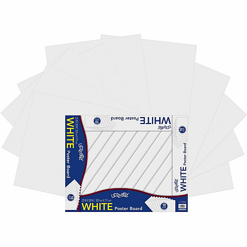 UCreate Poster Board Package Multipurpose - 28" Height x 22" Width - White - 10 / Pack (5420)
