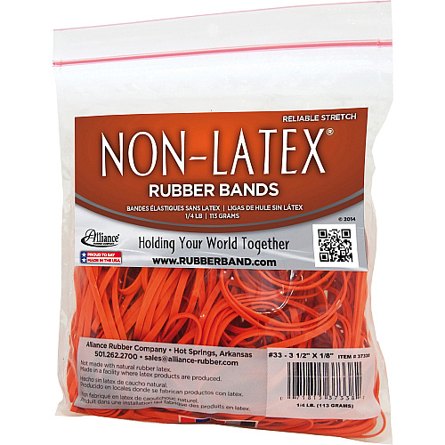 Alliance Rubber 37338 Non-Latex Rubber Bands - Size #33