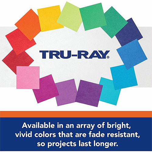 Tru-Ray Construction Paper Art Project - 18" Width x 12" Length - 50 / Pack - Hot Assorted - Sulphite, Paper (6597)