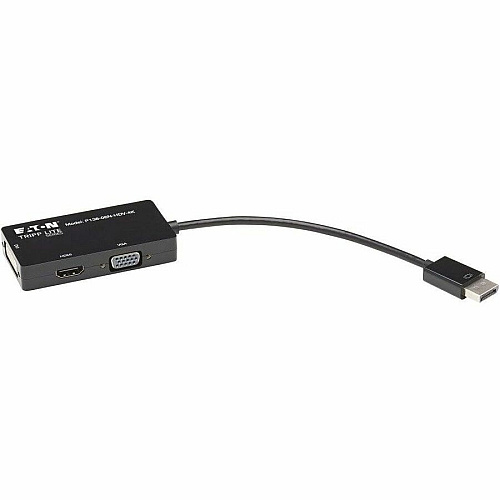Eaton Tripp Lite Series DisplayPort to VGA/DVI/HDMI All-in-One Converter Adapter, DP ver 1.2, 4K 30 Hz HDMI 6" DVI/DisplayPort/HDMI/VGA A/V Cable for Audio/Video Device, Notebook, Tablet, Monitor, Projector, TV - First End: 1 x DisplayPort  (P13606NHDV4K)