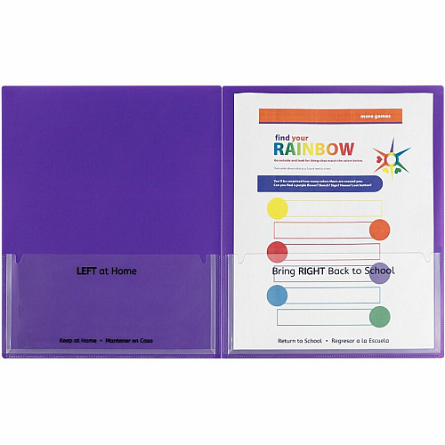 C-Line Classroom Connector Letter Report Cover 8 1/2" x 11" - 2 Internal Pocket(s) - Purple - 25 / Box (32009)