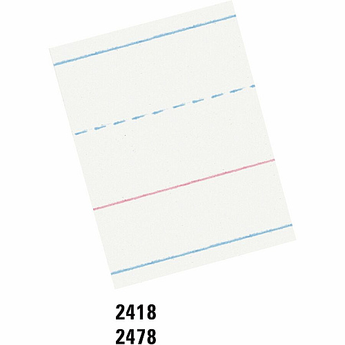 Pacon Multi-Program Handwriting Tablet 40 Sheets - Both Side Ruling Surface - Ruled Front Ruling - 1.13" Ruled - 10 1/2" x 8" Sheet Size - White Paper - Assorted Cover - Chipboard Backing, Recyclable, Film-wrapped - 1 Each (2478)