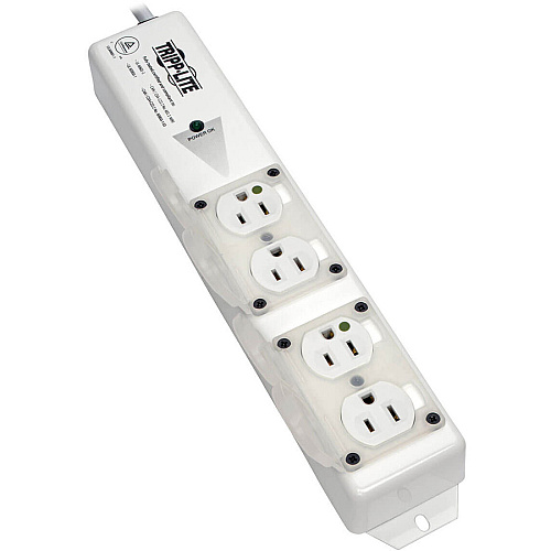 Tripp Lite by Eaton Safe-IT UL 60601-1 Medical-Grade Power Strip for Patient-Care Vicinity, 4x 15A Hospital-Grade Outlets, Safety Covers, 6 ft. Cord NEMA 5-15P-HG - 4 x NEMA 5-15R-HG - 6 ft Cord - 15 A Current - 120 V AC Voltage - External (PS406HGULTRA)