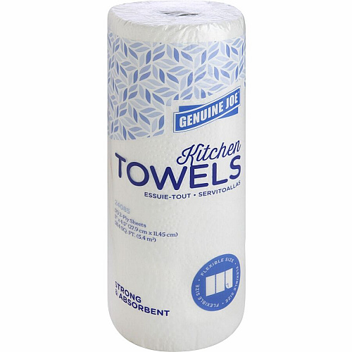 Genuine Joe Kitchen Roll Flexible Size Towels 2 Ply - 1 5/8" Core - White - Paper - 30 / Carton (GJO24085)