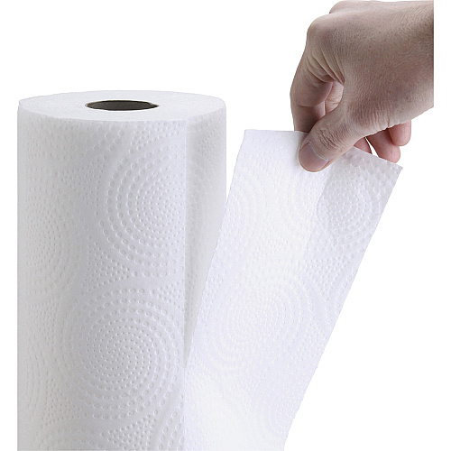 Genuine Joe Kitchen Roll Flexible Size Towels 2 Ply - 1 5/8" Core - White - Paper - 30 / Carton (GJO24085)