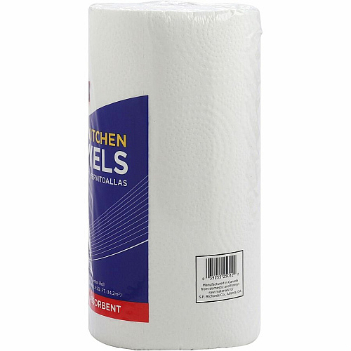 Genuine Joe Paper Towels 2 Ply - 8" Width x 11" Length - 250 Sheets/Roll - 1 5/8" Core - White - Paper - 12 / Carton (GJO25012)