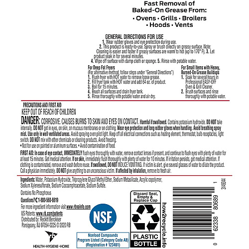 Easy-Off Oven/Grill Cleaner 64 fl oz (2 quart) - Non-flammable - Clear Bottle - 1 Each (80689)
