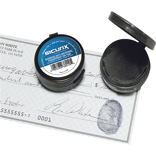 SICURIX Adhesive Fingerprint Ink Pads 0.5" Height x 1.5" Width x 1.5" Depth - Black Ink - Black - 12 / Carton (38010CT)