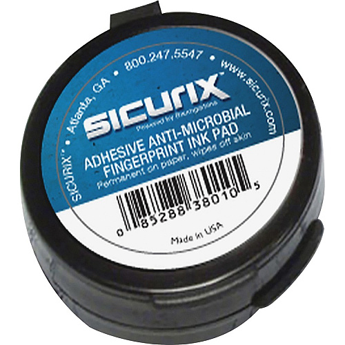 SICURIX Adhesive Fingerprint Ink Pads 0.5" Height x 1.5" Width x 1.5" Depth - Black Ink - Black - 12 / Carton (38010CT)