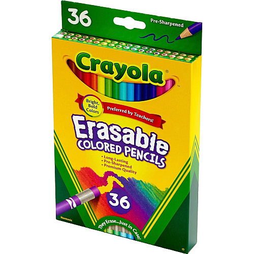 Crayola Erasable Colored Pencils 3.3 mm Assorted Lead - Thick Point - 36 / Pack (681036)