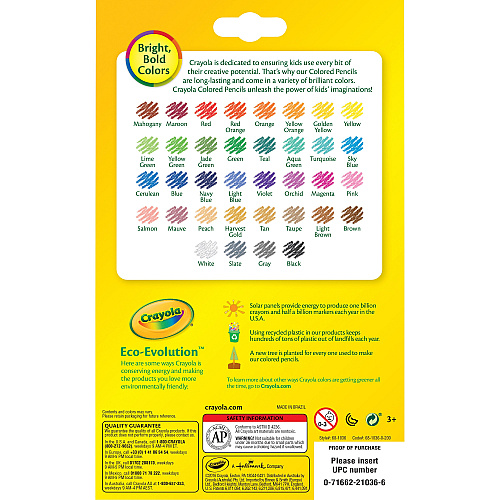 Crayola Erasable Colored Pencils 3.3 mm Assorted Lead - Thick Point - 36 / Pack (681036)