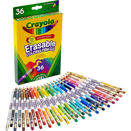 Crayola Erasable Colored Pencils 3.3 mm Assorted Lead - Thick Point - 36 / Pack (681036)