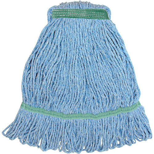 Genuine Joe Narrow Band Medium Mophead Rayon, Cotton - Blue - 12 / Carton (GJOMBL1BCT)