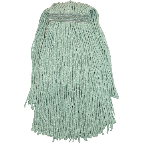 Genuine Joe Blended Yarn Mophead #20 - Durable, Cut Ends, Narrow Headband - Yarn - Green - 12 / Carton (GJON20G1BCT)