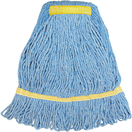 Genuine Joe Synthetic Blend Small Mophead Rayon, Cotton - Blue - 12 / Carton (GJOSBL1BCT)