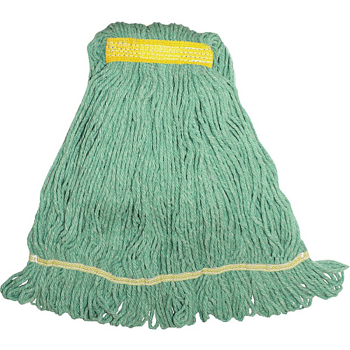 Genuine Joe Synthetic Blend Small Mophead Rayon, Cotton - Green - 12 / Carton (GJOSGR1BCT)