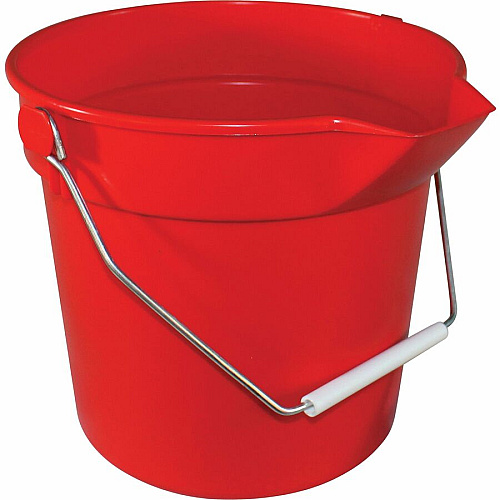 Impact 10-quart Deluxe Bucket 2.50 gal - Rugged, Handle, Spill Resistant, Embossed, Acid Resistant, Alkali Resistant, Chemical Resistant, Heavy Duty, Rugged - 10.2" x 11.1" - Polypropylene - Red - 12 / Carton (5510RCT)