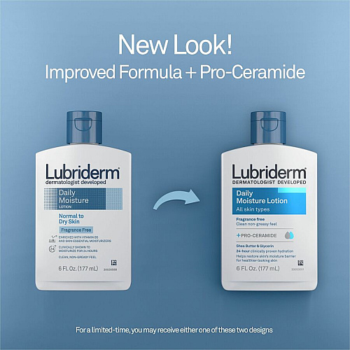 Lubriderm Daily Moisture Skin Lotion Lotion - 6 fl oz - Non-fragrance - Flip Top Dispenser - For Dry Skin - Applicable on Hand and Body - Fragrance-free, Moisturising, Non-greasy Flip Top Dispenser - 1 Each (48826)