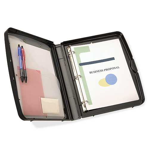 Officemate Ringbinder Clipboard Storage Box 8 19/64" x 11 45/64" , 8 1/2" x 11" Sheet Size - Spring Clip - Plastic - Charcoal - 1 Each (83309)