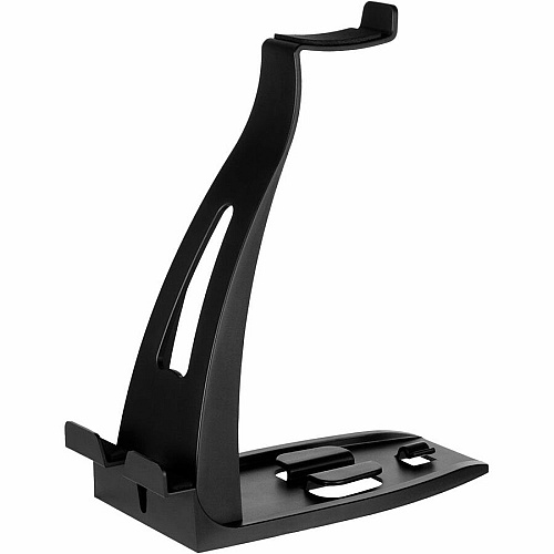 Allsop Headset Hangout, Universal Headphone Stand & Tablet Holder - 9.5" x 3.5" x 8" x - 1 Each - Black - Cable Management, Adjustable, Multiple Viewing Angle (31661)