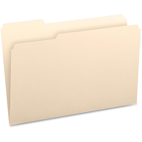 Business Source 1/3 Tab Cut Legal Recycled Top Tab File Folder 8 1/2" x 14" - 3/4" Expansion - 11 pt. - Manila - 10% Recycled - 100 / Box (BSN99724)