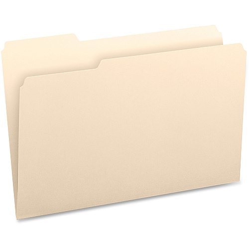 Business Source 1/3 Tab Cut Legal Recycled Top Tab File Folder 8 1/2" x 14" - 3/4" Expansion - 11 pt. - Manila - 10% Recycled - 100 / Box (BSN99724)
