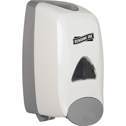 Genuine Joe 1250 ml Foam Soap Dispenser Manual - 1.32 quart Capacity - Site Window, Soft Push, Sanitary-sealed, Refillable - White - 6 / Carton (GJO10495CT)