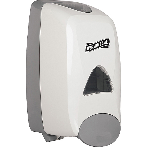 Genuine Joe 1250 ml Foam Soap Dispenser Manual - 1.32 quart Capacity - Site Window, Soft Push, Sanitary-sealed, Refillable - White - 6 / Carton (GJO10495CT)