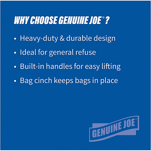 Genuine Joe 44-gallon Heavy-duty Trash Container 44 gal Capacity - Heavy Duty, Handle - 24" Height x 31.5" Width x 24" Depth - Gray - 4 / Carton (GJO11581CT)
