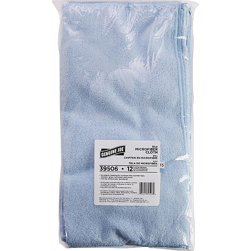 Genuine Joe General Purpose Microfiber Cloth For General Purpose - 16" Length x 16" Width - Recommended For: Dust Remover, Dirt Remover - Blue - 12/Bag - 15 / Carton (GJO39506CT)