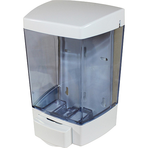 Genuine Joe Liquid Soap Dispenser Manual - 1.44 quart Capacity - See-through Tank, Water Resistant - White - 12 / Carton (GJO85133CT)