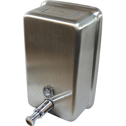 Genuine Joe Stainless Vertical Soap Dispenser Manual - 1.25 quart Capacity - Stainless Steel - 24 / Carton (GJO85134CT)