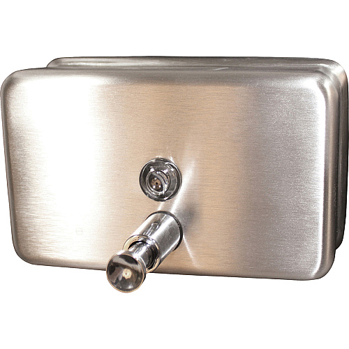 Genuine Joe Horizontal Soap Dispenser Manual - 1.25 quart Capacity - Stainless Steel - 24 / Carton (GJO85146CT)