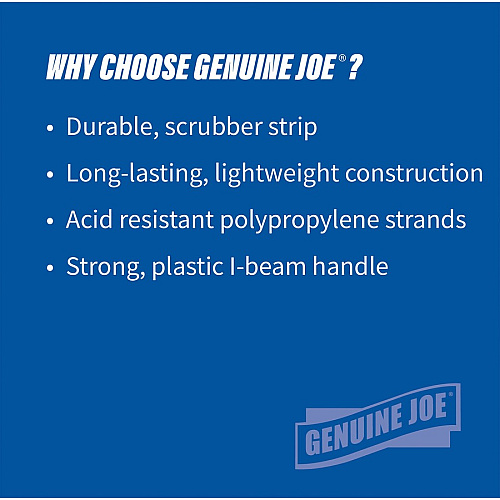 Genuine Joe Toilet Bowl Mop 4.50" Height Head - 12" Length Plastic Handle - Durable, Scrubber Strip, Acid Resistant - White - 25 / Carton (GJO99756)