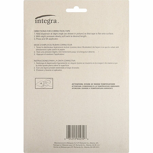 Integra Dispensing Correction Tape Holds Total 1 Tape(s) - White - 6 / Pack (60239)