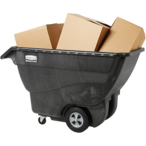Rubbermaid Commercial Structural Foam Standard Tilt Truck 1000 lb Capacity - Structofoam - 30.20" Width x 64.50" Depth x 38" Height - Black - 1 Each (101300BK)