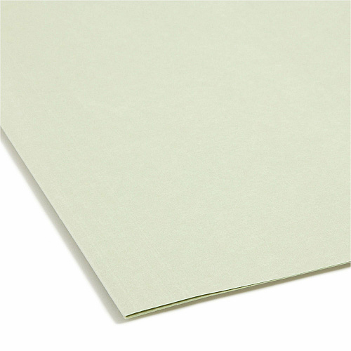 Smead FasTab 1/3 Tab Cut Letter Recycled Fastener Folder 8 1/2" x 11" - 2 Fastener(s) - Top Tab Location - Assorted Tab Position - 11 pt. - Moss - 10% Recycled - 18 / Box (65120)
