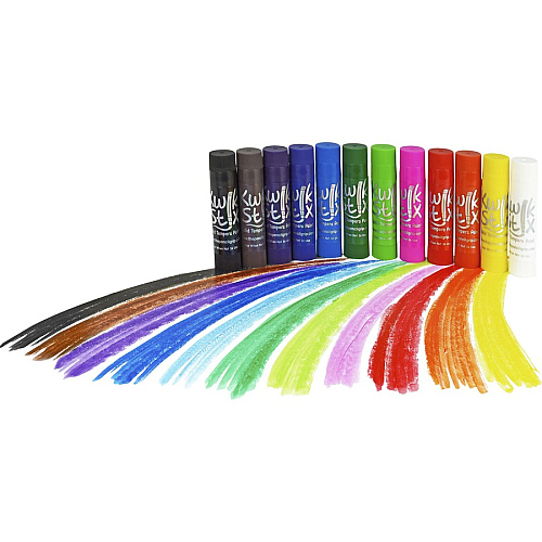 The Pencil Grip Kwik Stix 12-color Solid Tempera Paint 12 Color(s) - Red, Black, Blue, Yellow, Brown, Green - 12 / Set (602)