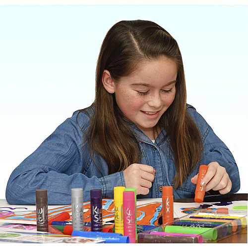 The Pencil Grip Kwik Stix 12-color Solid Tempera Paint 12 Color(s) - Red, Black, Blue, Yellow, Brown, Green - 12 / Set (602)