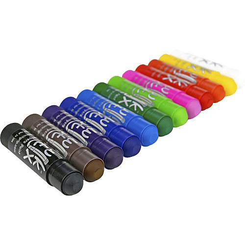 The Pencil Grip Kwik Stix 12-color Solid Tempera Paint 12 Color(s) - Red, Black, Blue, Yellow, Brown, Green - 12 / Set (602)