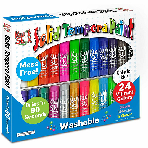The Pencil Grip Tempera Paint 24-color Mess Free Set 24 Color(s) - Assorted, Neon, Metallic - 24 / Set (604)