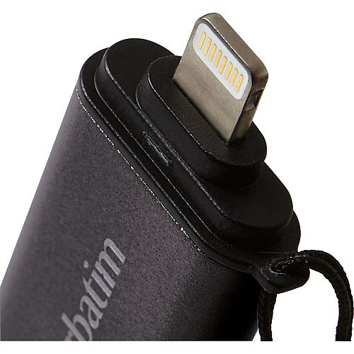 Verbatim 16GB Store 'n' Go Dual Flash Drive 16 GB - USB 3.2 (Gen 1) Type A, Lightning - Graphite - Lifetime Warranty - 1 Each (49304)