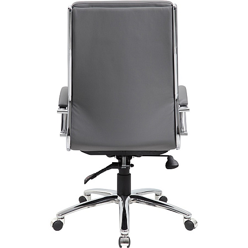Boss B9471 Executive Chair Gray Seat Color - Vinyl Seat Material - Gray Back Color - Chrome, Black Frame Color - Chrome Frame Material - 5-star Base - Armrest - 1 Each (B9471GY)