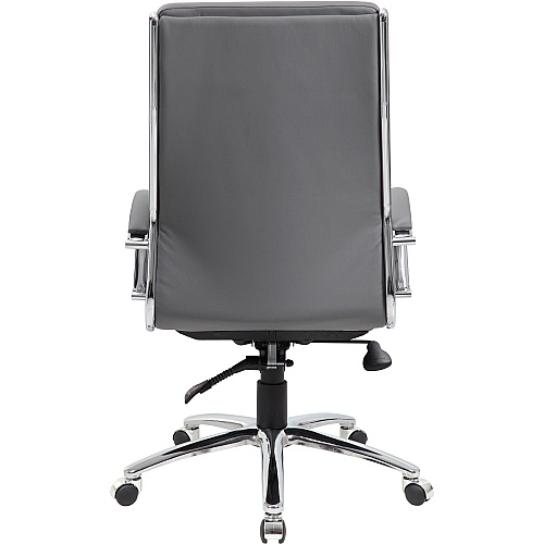 Boss B9471 Executive Chair Gray Seat Color - Vinyl Seat Material - Gray Back Color - Chrome, Black Frame Color - Chrome Frame Material - 5-star Base - Armrest - 1 Each (B9471GY)