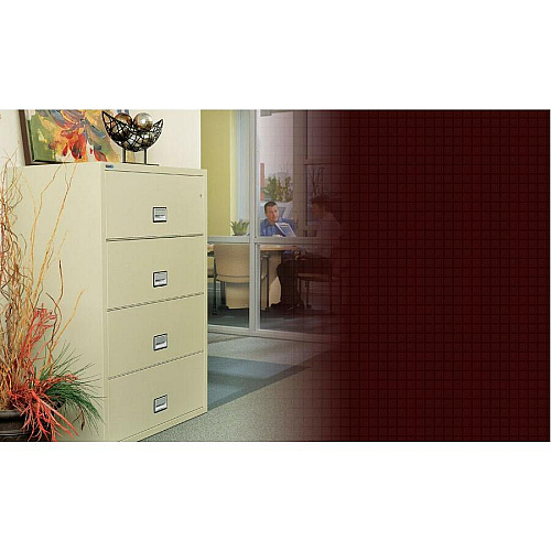 Phoenix World Class Lateral File - 4-Drawer 38.9" Width x 23.6" Depth x 54.7" Height - 4 x Drawer(s) for File - Lateral - Fire Resistant, Explosion Resistant, Impact Resistant, Security Lock - Black - 1 Each (LAT4W38B)