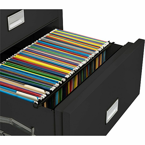 Phoenix World Class Lateral File - 2-Drawer 31" Width x 23.6" Depth x 28.8" Height - 2 x Drawer(s) for File - Lateral - Fire Resistant, Explosion Resistant, Impact Resistant, Security Lock - Black - 1 Each (LAT2W31B)