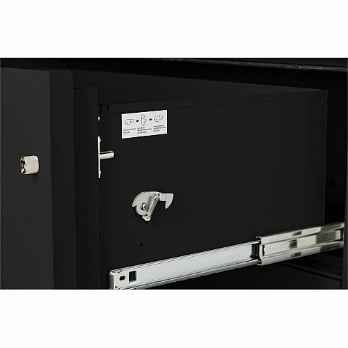 Phoenix World Class Lateral File - 2-Drawer 31" Width x 23.6" Depth x 28.8" Height - 2 x Drawer(s) for File - Lateral - Fire Resistant, Explosion Resistant, Impact Resistant, Security Lock - Black - 1 Each (LAT2W31B)