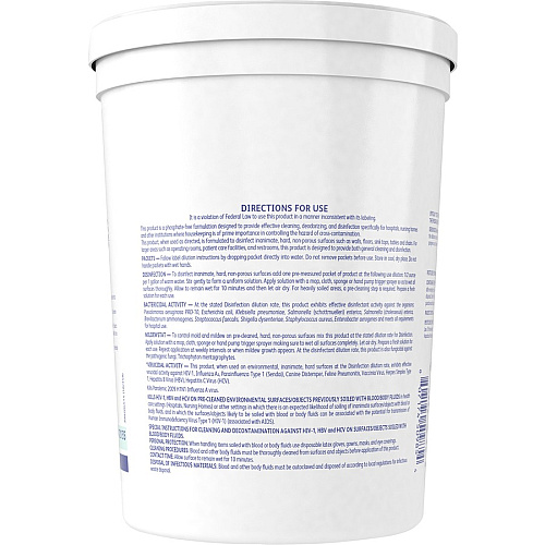 Diversey EasyPaks Detergent/Disinfectant Concentrate - 0.50 oz (0.03 lb) to - Lemon Scent - Disinfectant, Deodorize - Green - 90/Tub - 1 Each (5412135)