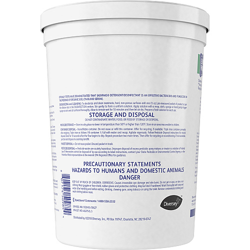 Diversey EasyPaks Detergent/Disinfectant Concentrate - 0.50 oz (0.03 lb) to - Lemon Scent - Disinfectant, Deodorize - Green - 90/Tub - 1 Each (5412135)